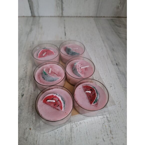 Pier 1 Imports watermelon‎ tealight set pink candle decor - Picture 2 of 5